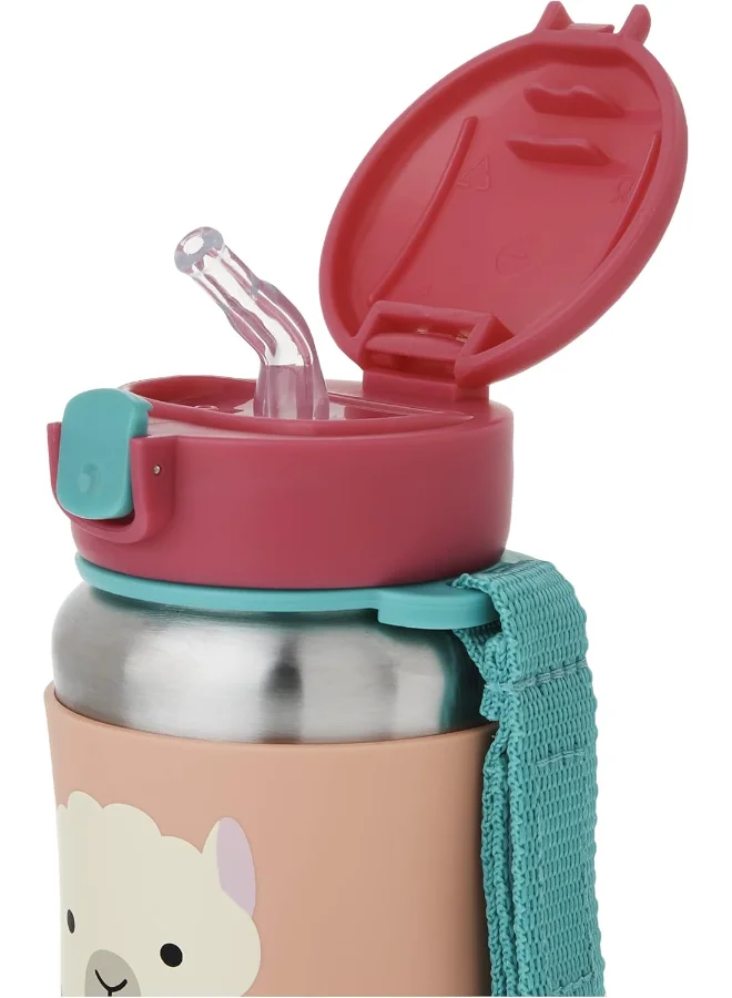 Skip Hop Zoo Stainless Steel Sports Bottle Bpa - Free, Phthalate - Free Baby Sipper Bottle (Llama, 12 Oz),1 Ea,9I239210, 350 Milliliter