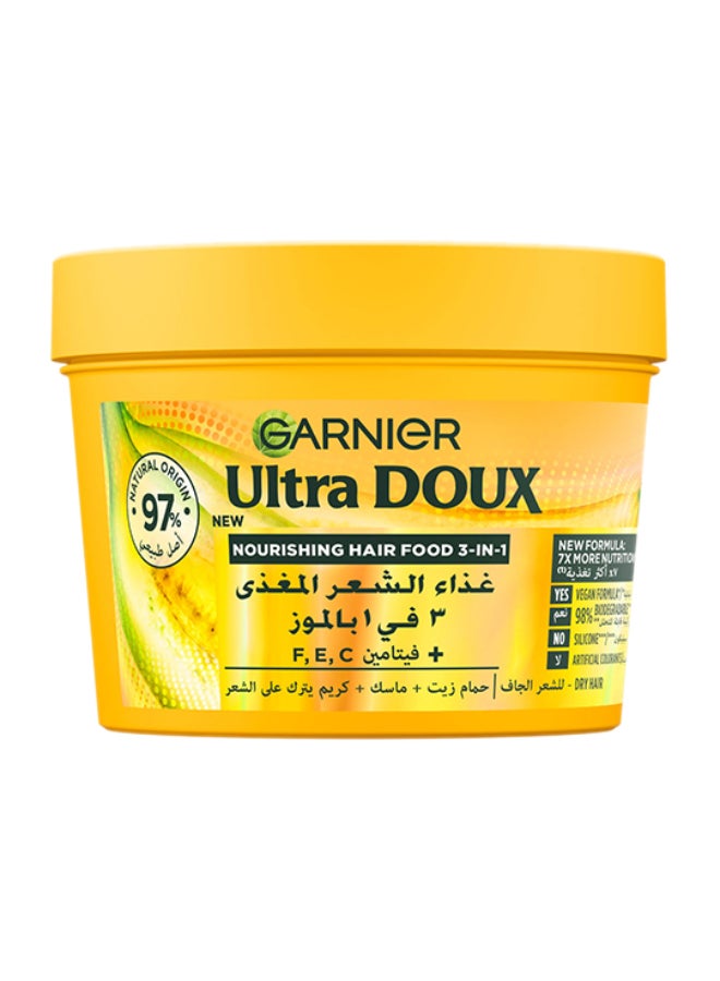 Garnier - Ultra Doux Hair Food Nourishing Banana 3-in-1 Hair Mask For Dry Hair 390ML White 390ml - Image 1