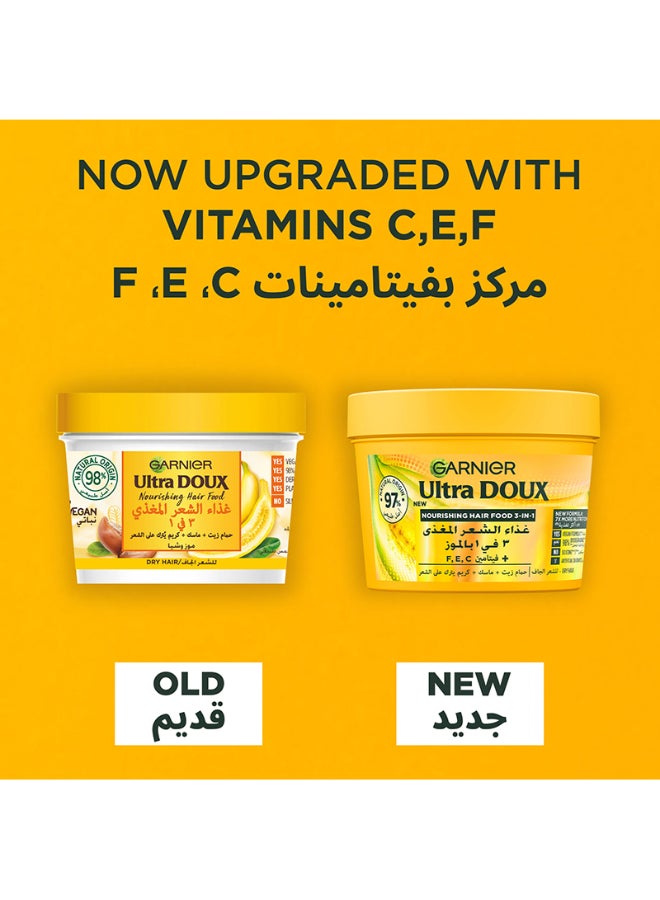 garnier Ultra Doux Hair Food Nourishing Banana 3-in-1 Hair Mask For Dry Hair 390ML White 390ml - Image 2