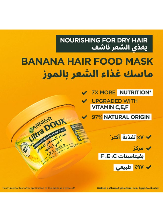 garnier Ultra Doux Hair Food Nourishing Banana 3-in-1 Hair Mask For Dry Hair 390ML White 390ml - Image 3