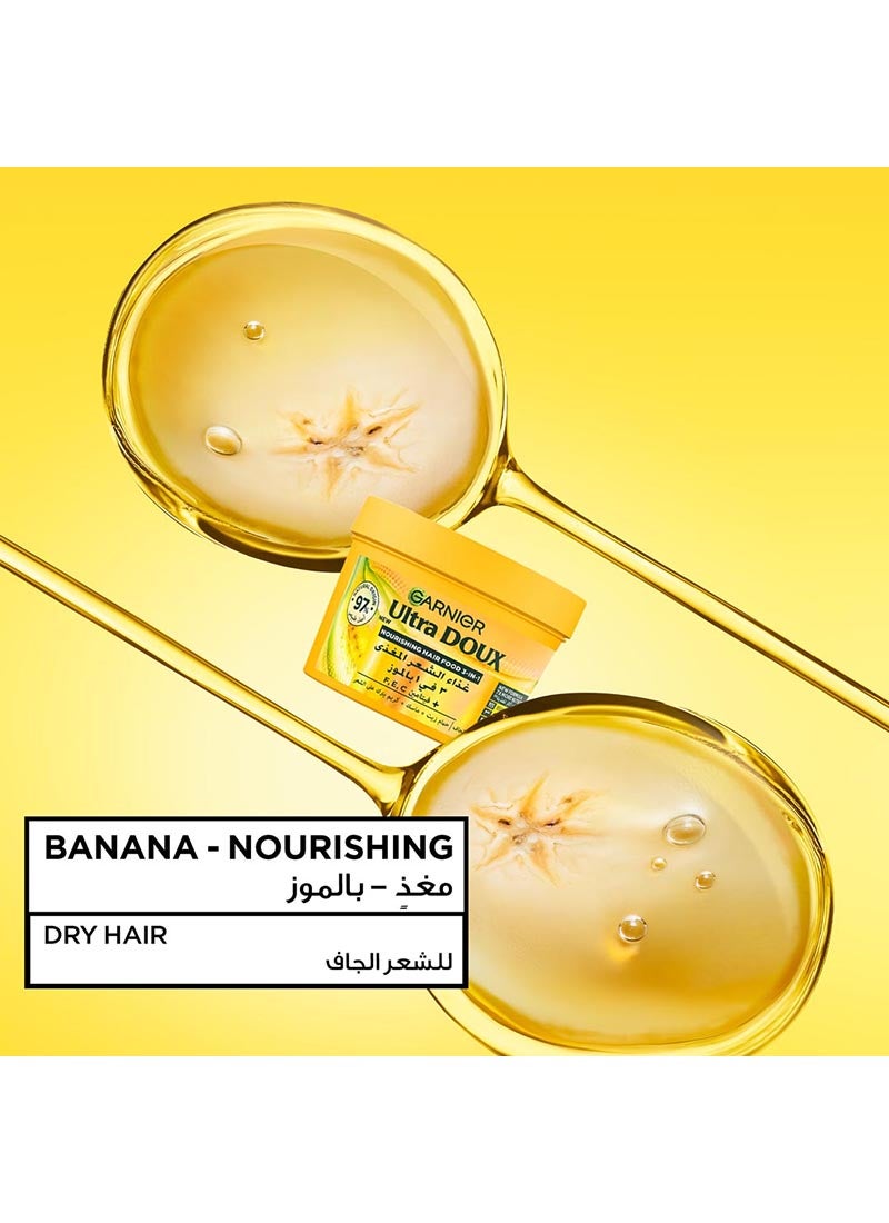 garnier Ultra Doux Hair Food Nourishing Banana 3-in-1 Hair Mask For Dry Hair 390ML White 390ml - Image 3