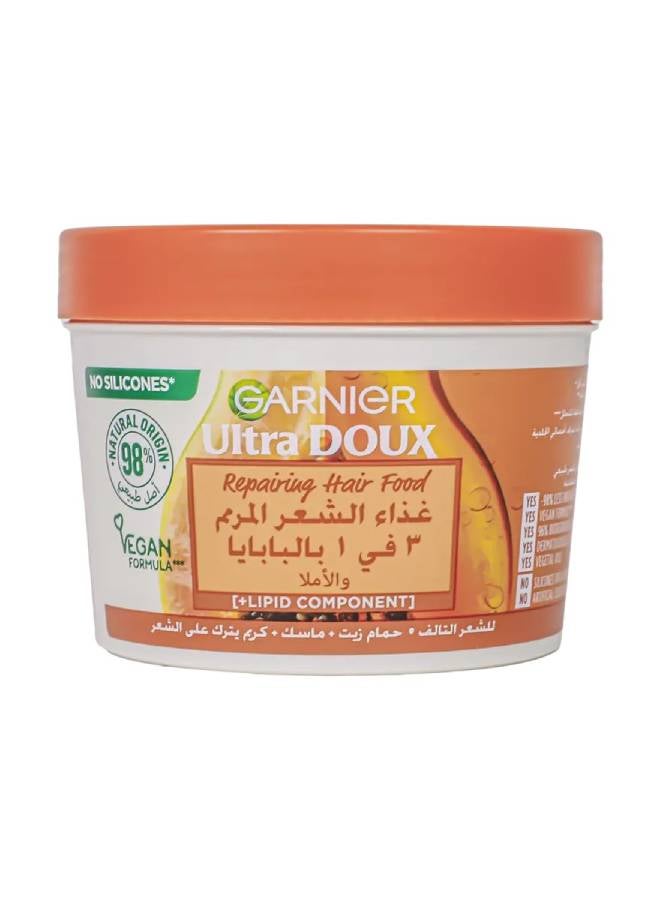 Garnier Ultra Doux Hair Food Repairing Papaya 3-in-1 Hair Mask For Damaged Hair 390ML Amla 390ml  - Image 1