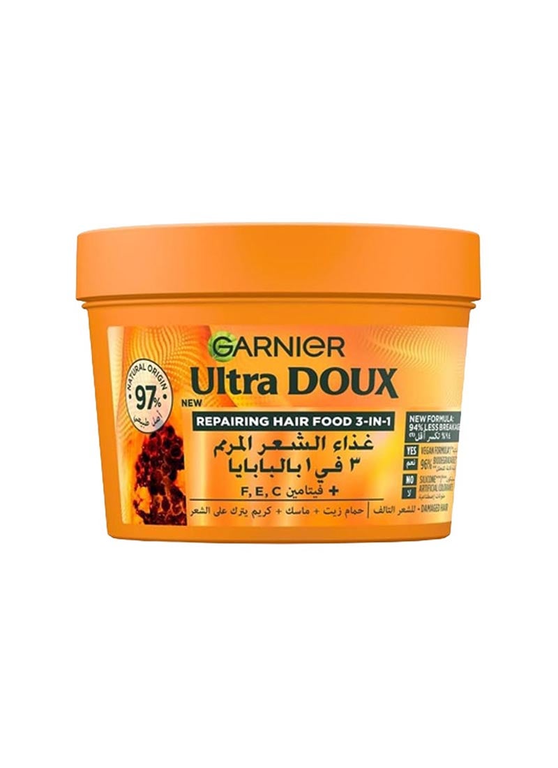 garnier Ultra Doux Hair Food Repairing Papaya 3-in-1 Hair Mask For Damaged Hair 390ML Amla 390ml - Image 1