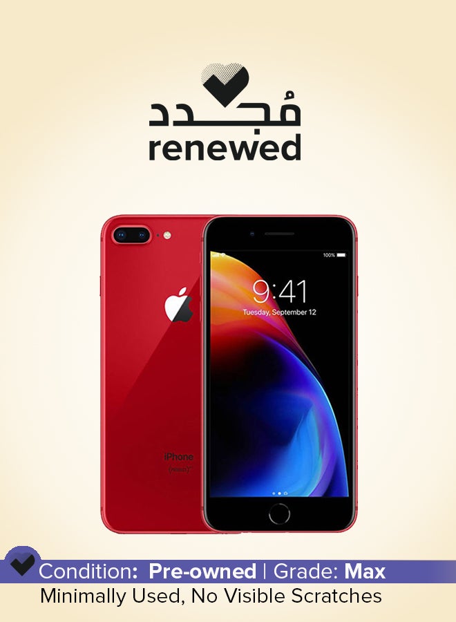 ابل  مجدد - هاتف آيفون 8 بلس مع تطبيق فيس تايم (منتج) بلون أحمر وسعة 64 جيجابايت ويدعم تقنية 4G LTE - Image 1