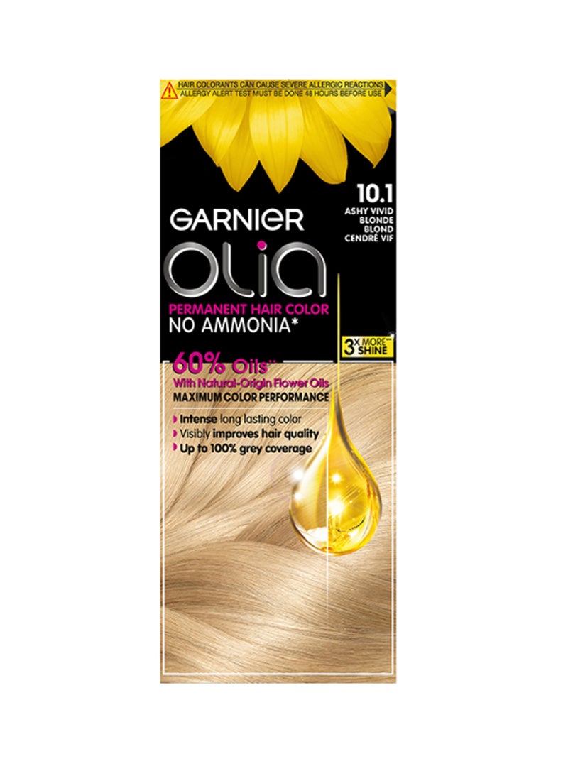 Garnier - Olia No Ammonia Permanent Haircolor 10.1 Ashy Vivid Blonde - Image 1
