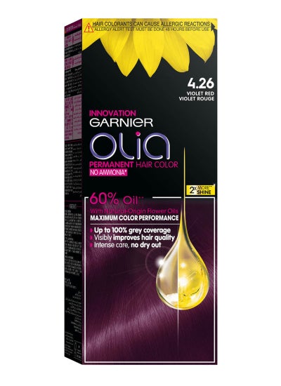 garnier Olia No Ammonia Permanent Hair Color 4.26 Violet Red