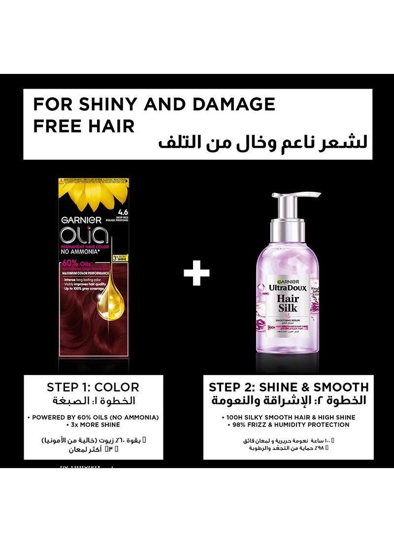 garnier Olia No Ammonia Permanent Brilliant Color 60% Oil-Rich Permanent Hair Color 4.6 Deep Red 50g 50g 12ml - Image 3