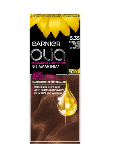 garnier Olia Permanent Hair Color No Ammonia 5.35 Chocolate Brown