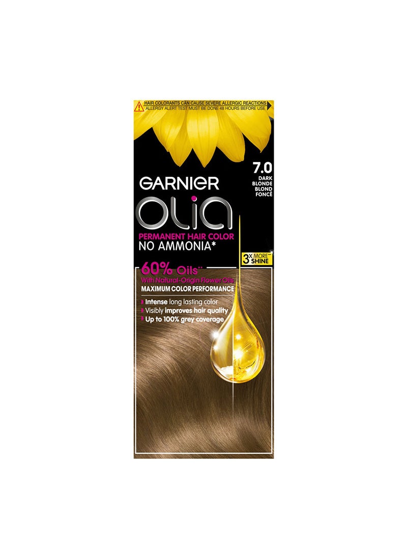 garnier Olia No Ammonia Permanent Haircolor 7.0 Dark Blonde - Image 1