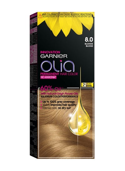 garnier Olia, No Ammonia Permanent Hair Color With 60% Oils, 8.0 Blonde 8.0 Blonde