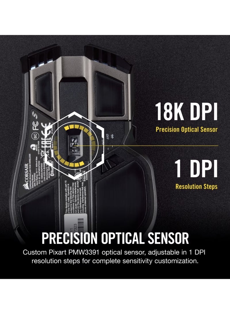 Ironclaw Rgb Wireless Rechargeable Gaming Mouse Black