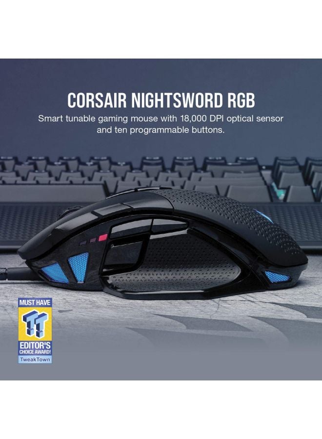 CORSAIR Nightsword RGB Tunable FPS/MOBA Wired Gaming Mouse - Image 3