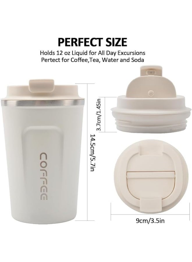 مج تُرمس للقهوة 304 مصنوع من الستانلس ستيل أسود 380مل  - نسخة أصلية متعدد الألوان - Image 2