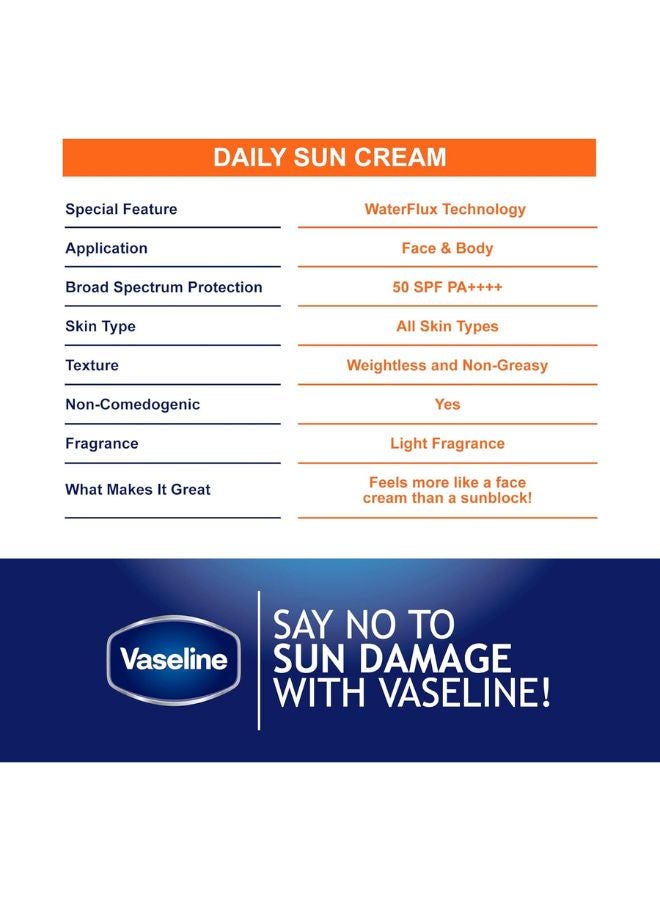 Vaseline Daily Sun Cream With SPF 50 White 50ml  - Image 3