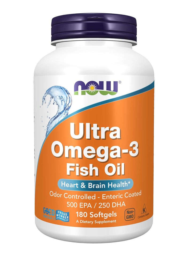 Now Foods Ultra Omega-3 Dietary Supplement - 180 Softgels - Image 1