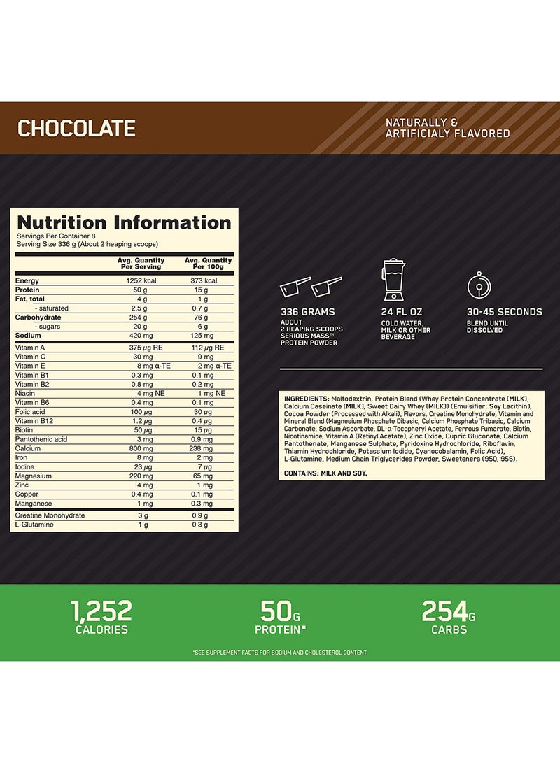 Optimum Nutrition - High Protein Muscle Building And Weight Gainer Protein Powder Chocolate 6 Lbs 2.72 Kg - Image 1