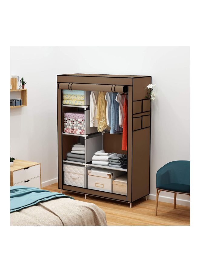 رومان جيفتس منظم خزانة ملابس قماشي محمول بني 105x170x45سنتيمتر بني 105x170x45سم - Image 5