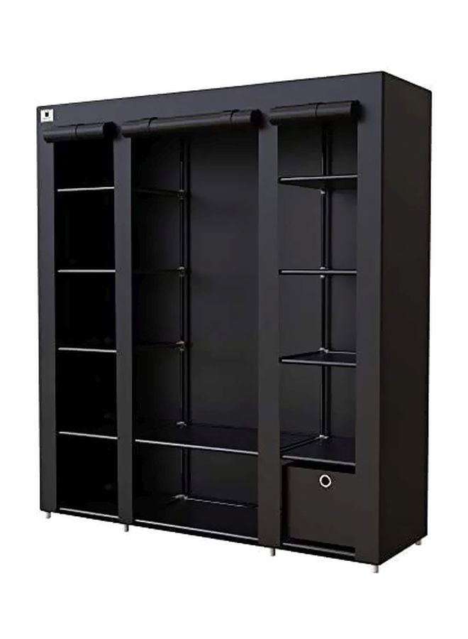 رومان جيفتس خزانة ملابس محمولة لغرفة النوم أسود 130x175x45سم - Image 1