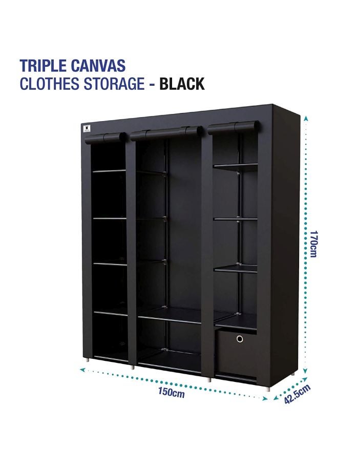 رومان جيفتس خزانة ملابس محمولة لغرفة النوم أسود 130x175x45سم - Image 2