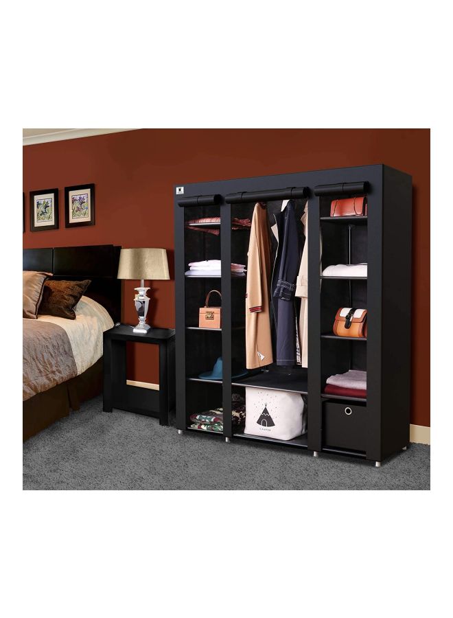 رومان جيفتس خزانة ملابس محمولة لغرفة النوم أسود 130x175x45سم - Image 4