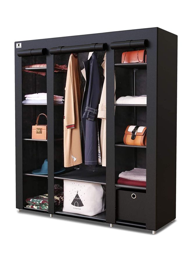 رومان جيفتس خزانة ملابس محمولة لغرفة النوم أسود 130x175x45سم - Image 3