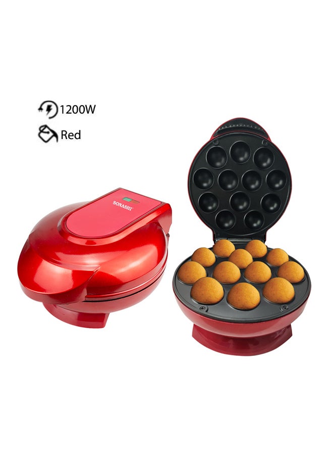 SONASHI - Cake Pop Maker – 12 PCs at a time with Non-Stick Baking Plate | Featured with Power, Ready Light Indicator and Cool Touch Housing | Easy and Durable Snack Maker 1200 W SCPM-872 Red - Image 1