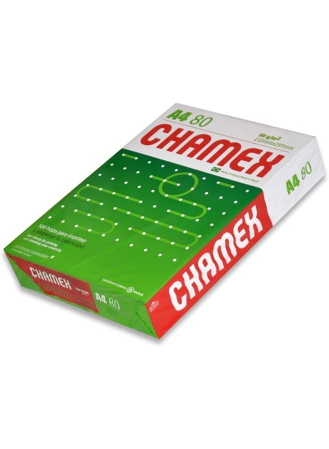 Chamex A4 Photocopy Paper, 80 GSM, 500 Sheets per Pack, White, Pack of 5 White - Image 2
