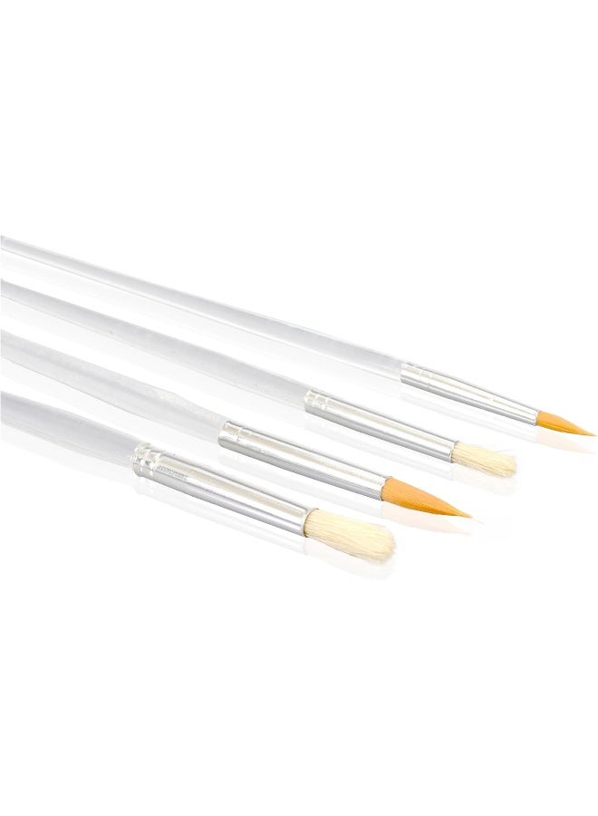 ARTMATE Artist Brushes Set of 4 Round Tip Brushes in Sizes 2, 4, 6 & 8 with Orange & White Bristles Orange & White - Image 5