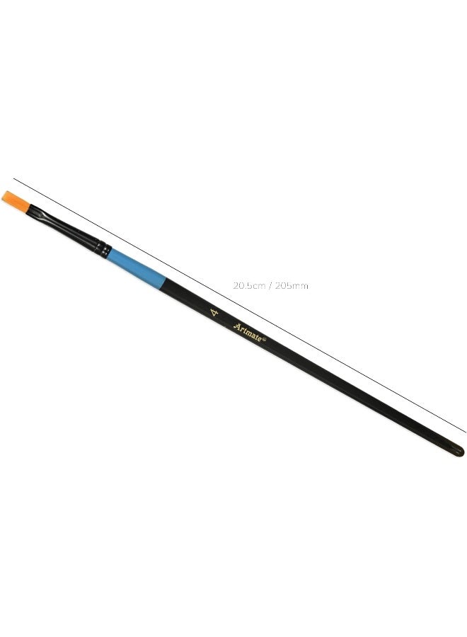 Artmate Artist Brush Set - 4 Pieces with Ergonomic Handles Black/Blue/Beige - Image 5