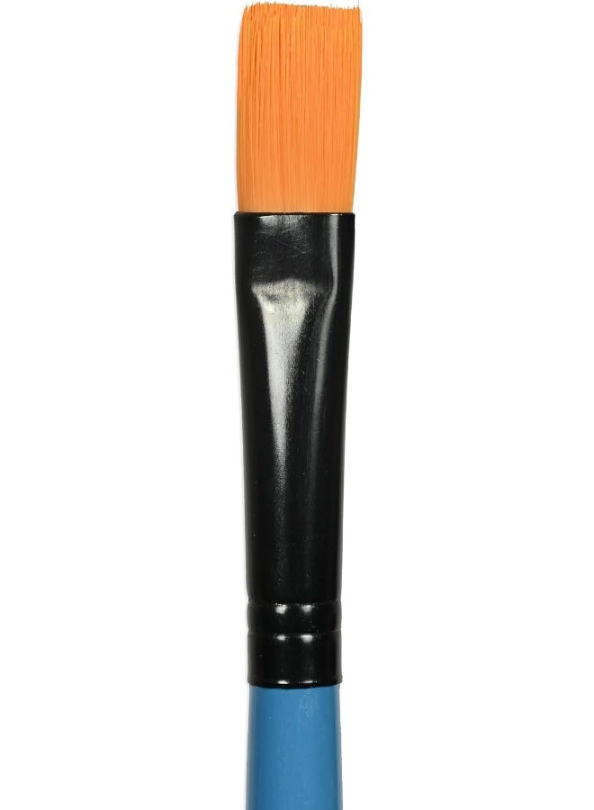 Artmate Artist Brush Set - 4 Flat Brushes in Sizes 2, 6, 10, and 5/8 Black/Blue/Orange - Image 4