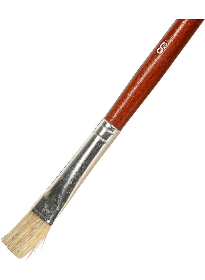 ARTMATE Artist Brushes Set of 3 Flat Tip Brushes, Sizes 4, 6 & 8 with Blonde Bristles Blonde - Image 3