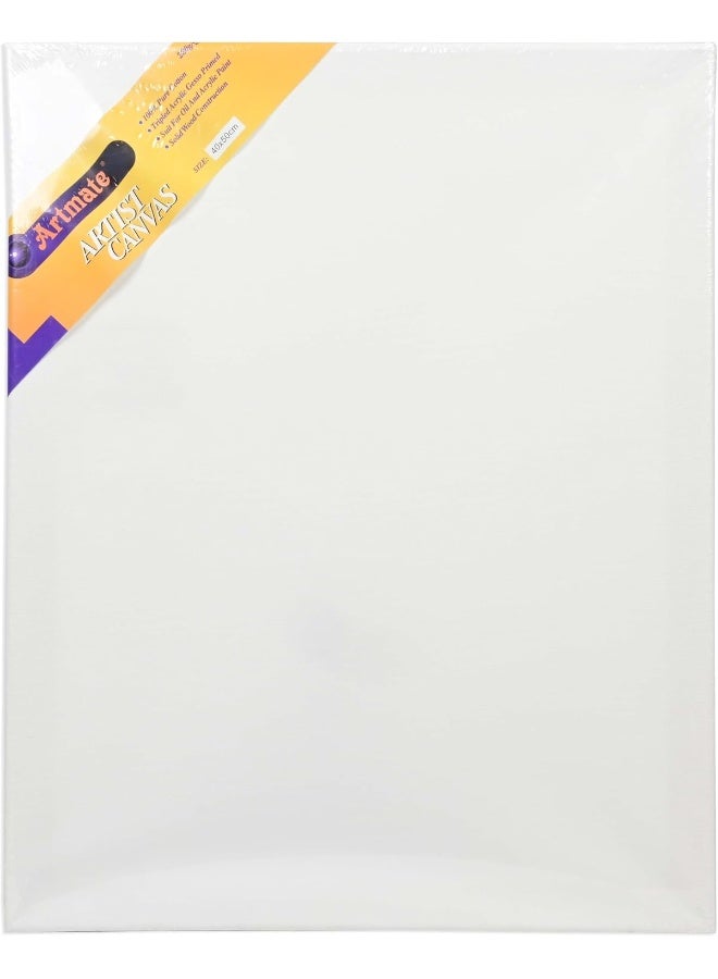 ARTMATE Artist Canvas, 40x50cm, 280gsm, 100% Pure Cotton, Solid Wood Frame, Triple Acrylic Gesso Primed, White White - Image 2