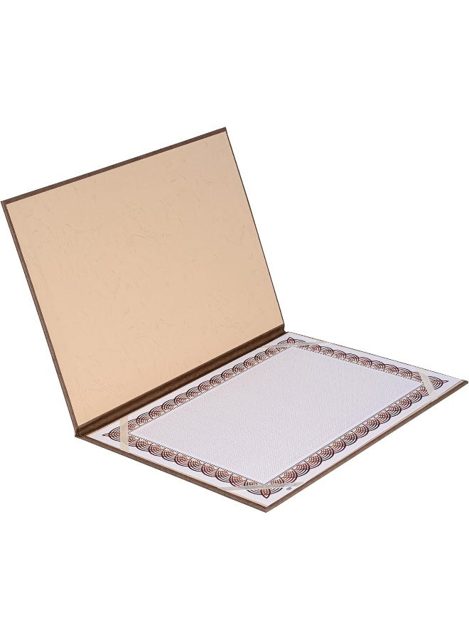 FIS Certificate Folder, A4 Size, Light Brown Vinyl Brown - Image 3
