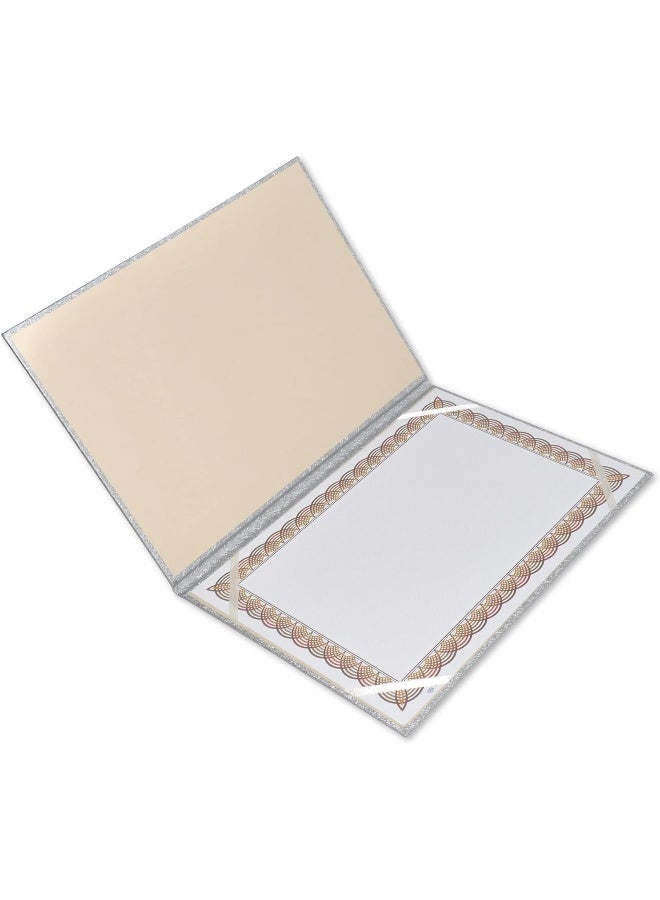 FIS® A4 Certificate Folder, Vinyl Material, Silver, 1 Side Padded Silver - Image 1