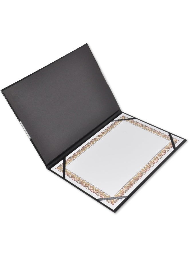 FIS® A4 Certificate Folder in Black & Silver - FSCLCFCO360SLBK Black/Silver - Image 1