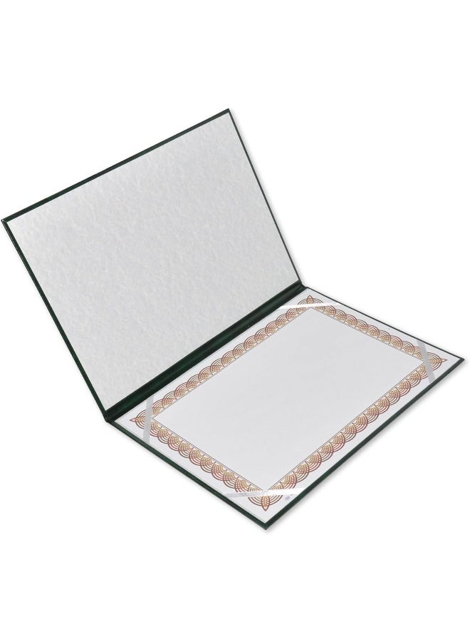 FIS® A4 Size Certificate Folder, Hard Cover, Green, Vinyl Material Green/Black - Image 1
