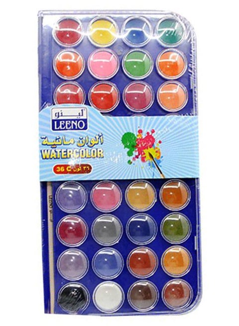36-Palette Water Colour Paint With Brush Multicolour