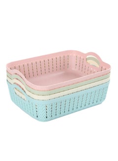 LAWAZIM Plastic Storage Baskets - 4 Pack Shelf Organizers, Durable Plastic Baskets for Home, Kitchen, Office, and Bathroom Organization Multicolour 26.5x19.5x7cm  - Image 1