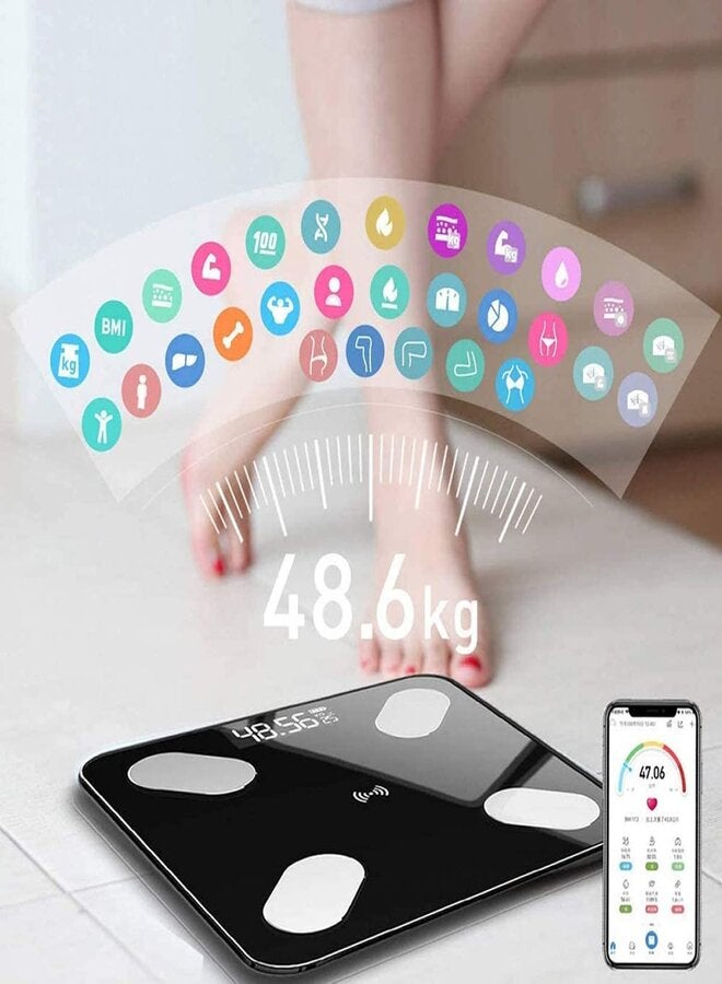 Generic - Smart Body Fat Body Composition Scales BMI Analyzer Bluetooth Electronic Weighing Scale, Body Composition Monitors with Smartphone App Useful Gift for Home Family - Image 1