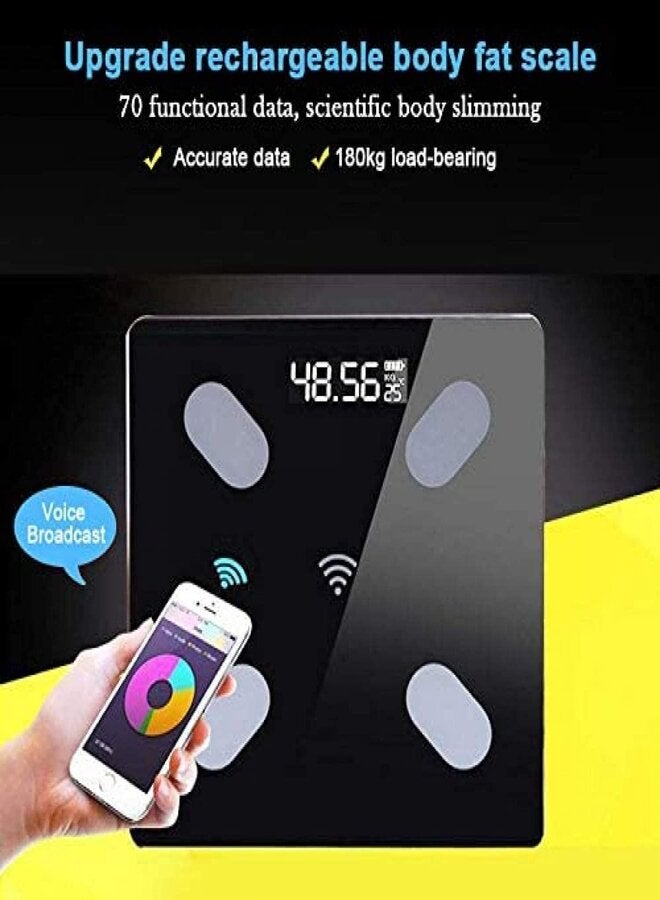Generic - Smart Body Fat Body Composition Scales BMI Analyzer Bluetooth Electronic Weighing Scale, Body Composition Monitors with Smartphone App Useful Gift for Home Family - Image 1