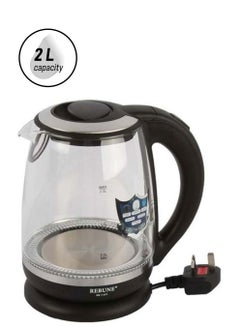 ريبون غلاية كهربائية 2 L 2200 W RE-1-077 شفاف/ أسود 