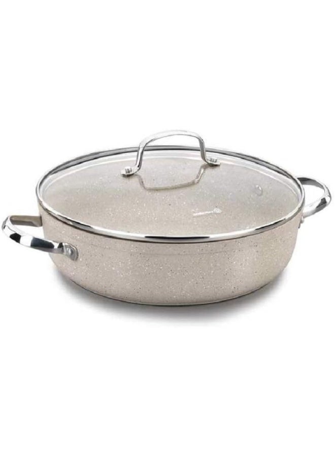 Korkmaz Granite Non-Stick Cook Braiser Beige/Silver 24x6.5 cmcm  - Image 2