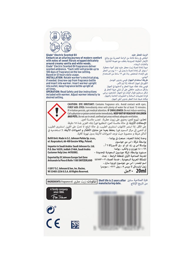 Glade - Electric Vanilla Air Freshner Refill Clear/White 20ml - Image 1