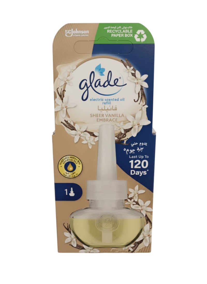 جليد عبوة إعادة تعبئة لمعطر الجو الكهربائي برائحة الفانيليا شفاف/ أبيض 20ملليلتر - Image 1