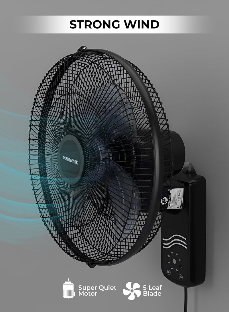 أولسنمارك مروحة حائط مع جهاز تحكم عن بعد بقدرة 60 وات 70 W OMF1702 أبيض/ رمادي - Image 3