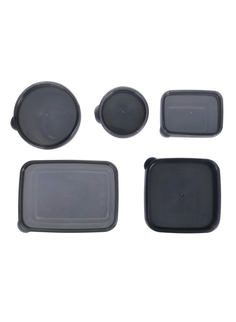 Amal 17 Piece Plastic Food Container Set - Spill Proof Lids - Food Storage Box - Storage Boxes - Kitchen Cabinet Organizers - Grey Grey 17-Piece - Image 2