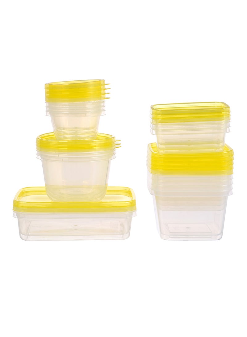 Amal Plastic Food Container Set - Spill Proof Lids - Food Storage Box - Storage Boxes - Kitchen Cabinet Organizers Yellow 17-Piece - Image 5