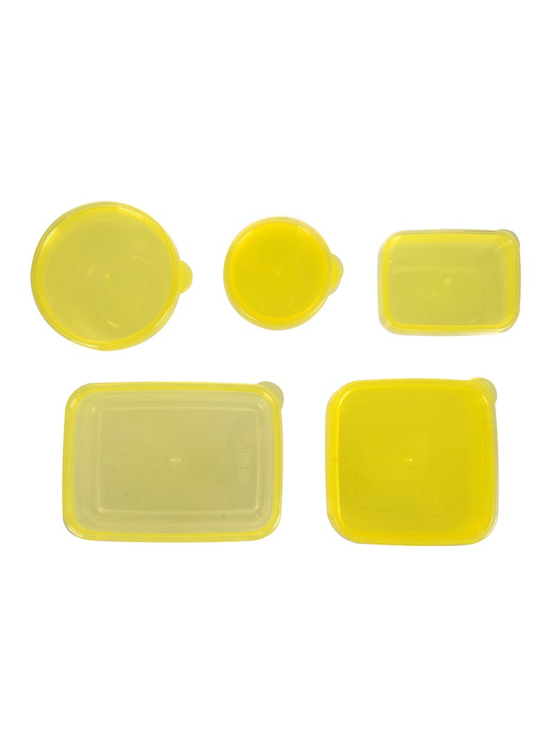 Amal Plastic Food Container Set - Spill Proof Lids - Food Storage Box - Storage Boxes - Kitchen Cabinet Organizers Yellow 17-Piece - Image 2