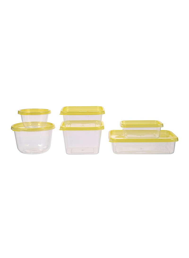Amal Plastic Food Container Set - Spill Proof Lids - Food Storage Box - Storage Boxes - Kitchen Cabinet Organizers Yellow 17-Piece - Image 4