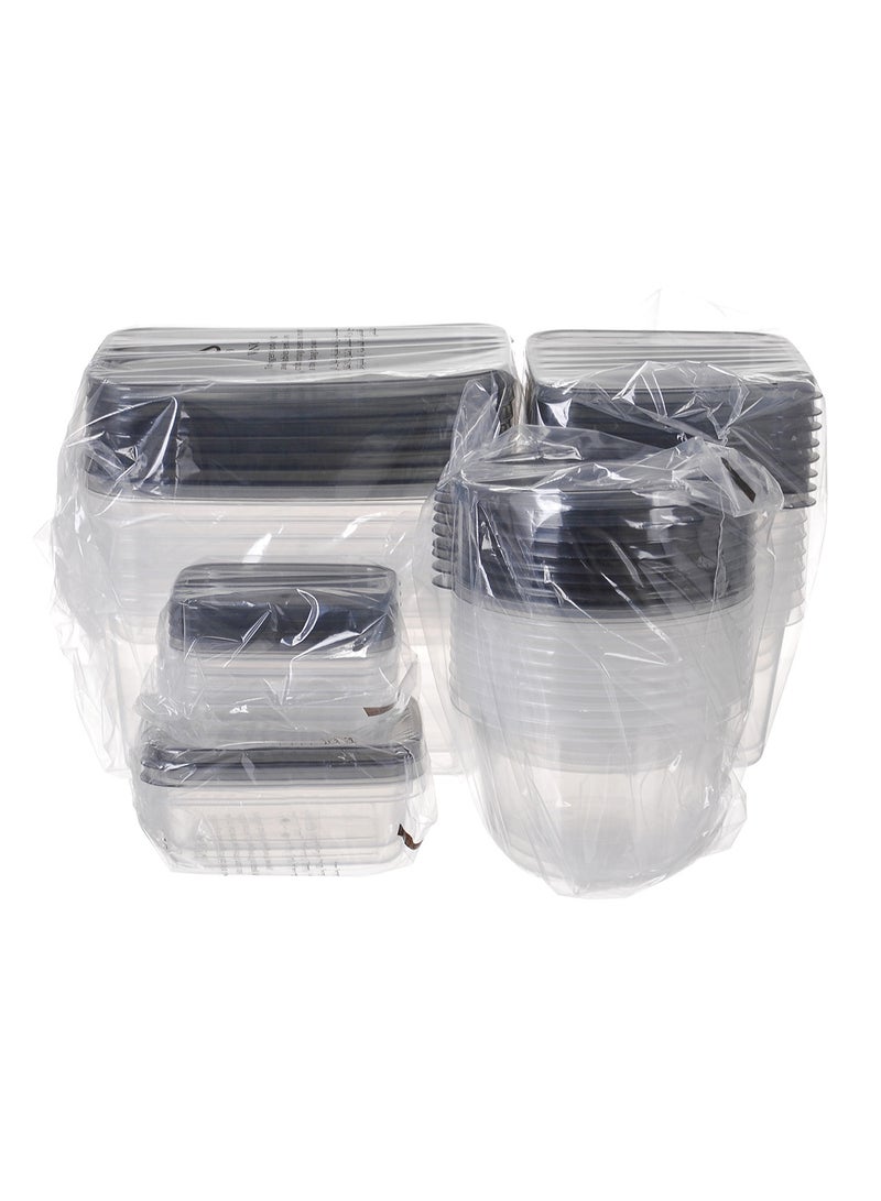 أمال طقم علب لحفظ الطعام مصنوعة من البلاستيك مكون من 30 قطعة- أغطية مقاومة للسكب - علبة تخزين الطعام - علب تخزين - منظم خزانة المطبخ - لون رمادي رمادي 30-Piece - Image 2